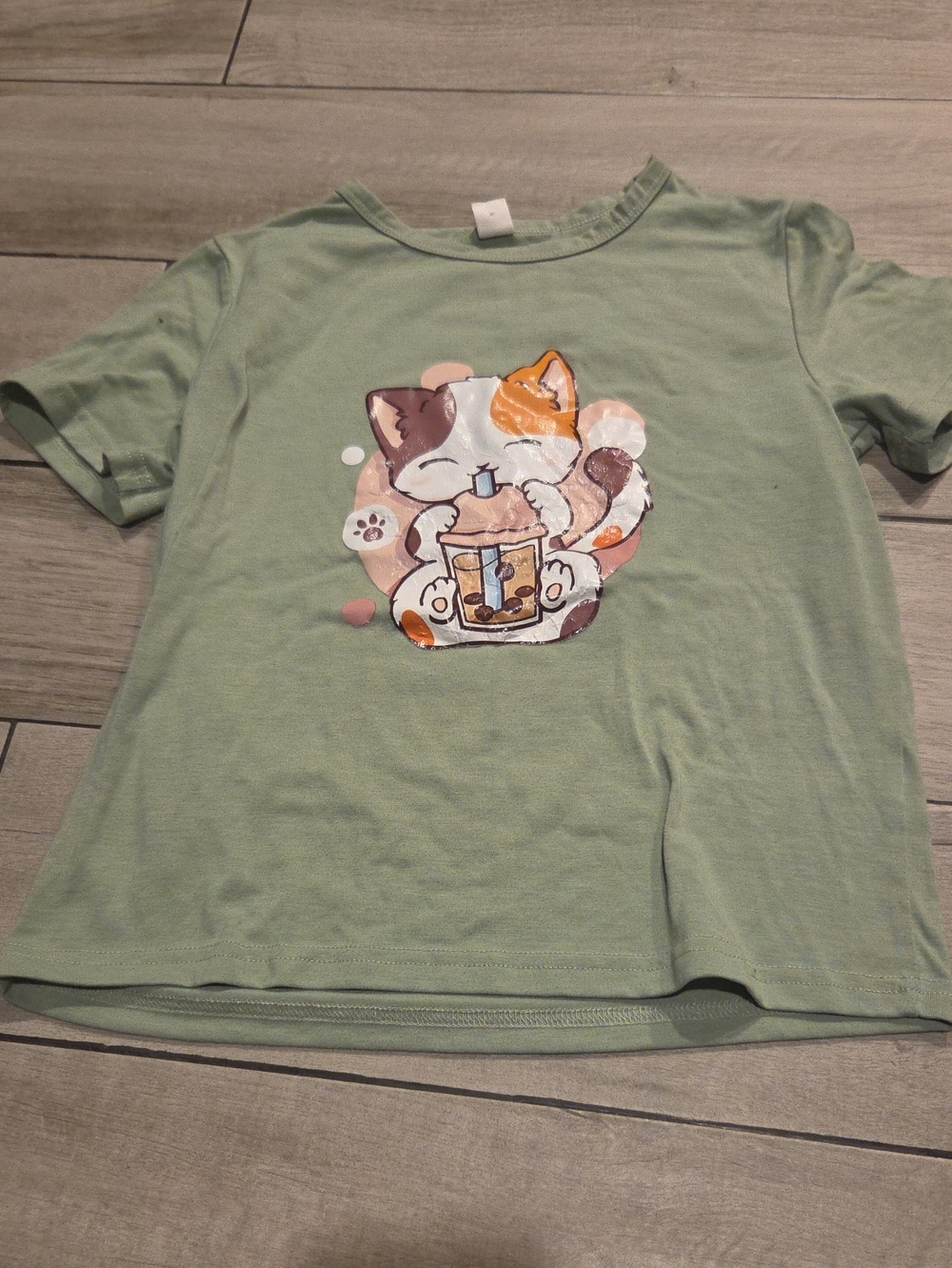 🍁SHEIN Kitty Boba Tea Graphic Tee